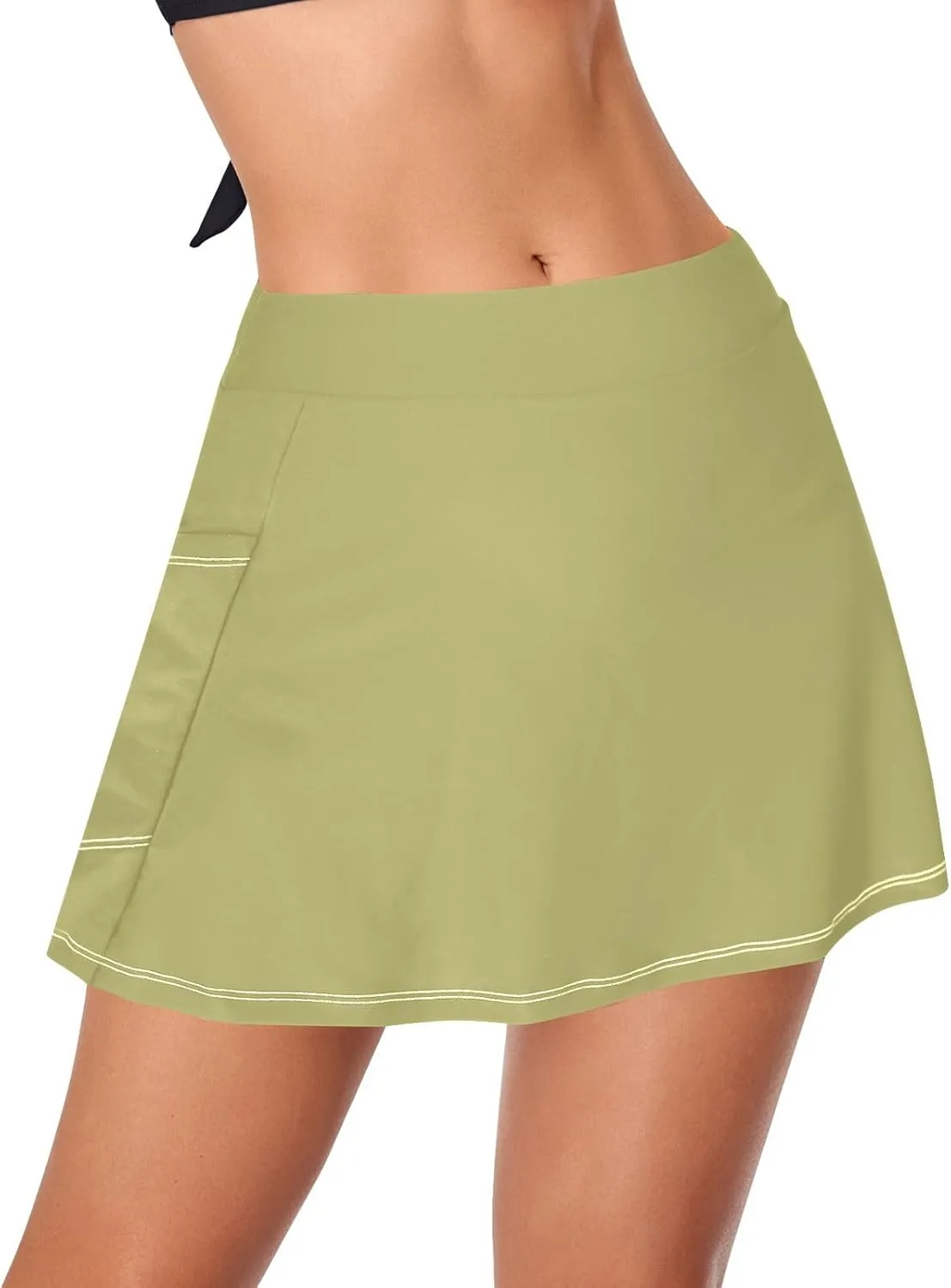 ODAWA Alice Blue Swim Skirt Women's Swim Skirt with Pocket Swim Skirts for Women