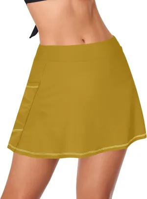 ODAWA Alice Blue Swim Skirt Women's Swim Skirt with Pocket Swim Skirts for Women