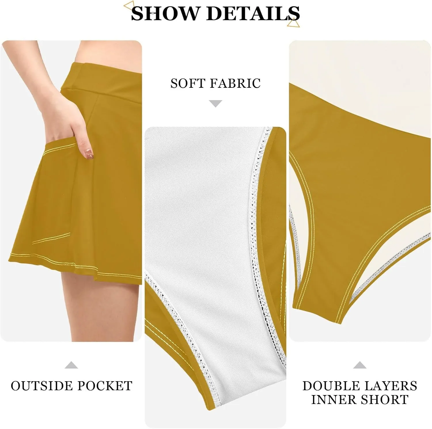 ODAWA Alice Blue Swim Skirt Women's Swim Skirt with Pocket Swim Skirts for Women