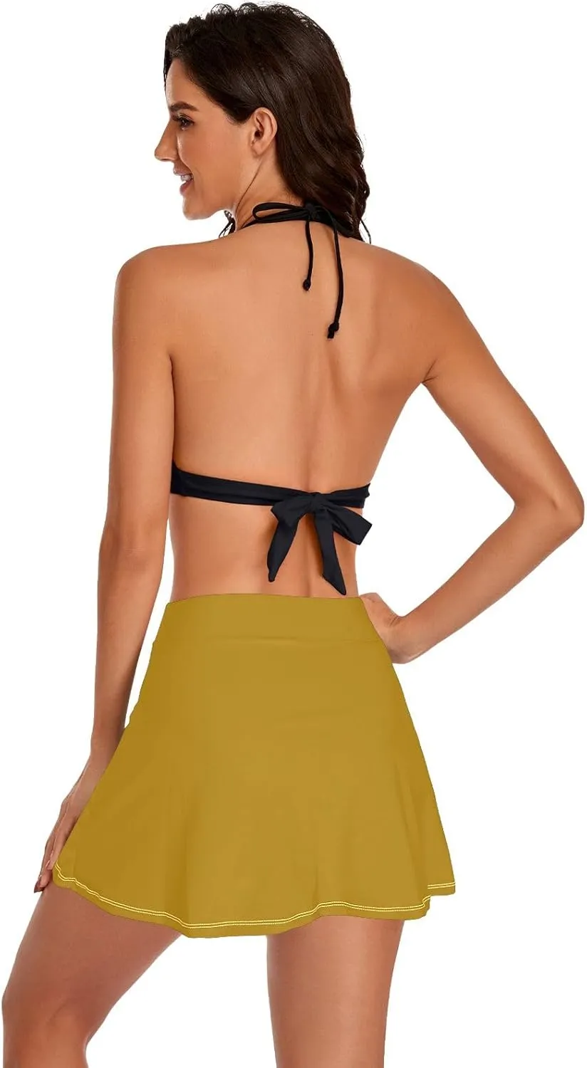 ODAWA Alice Blue Swim Skirt Women's Swim Skirt with Pocket Swim Skirts for Women