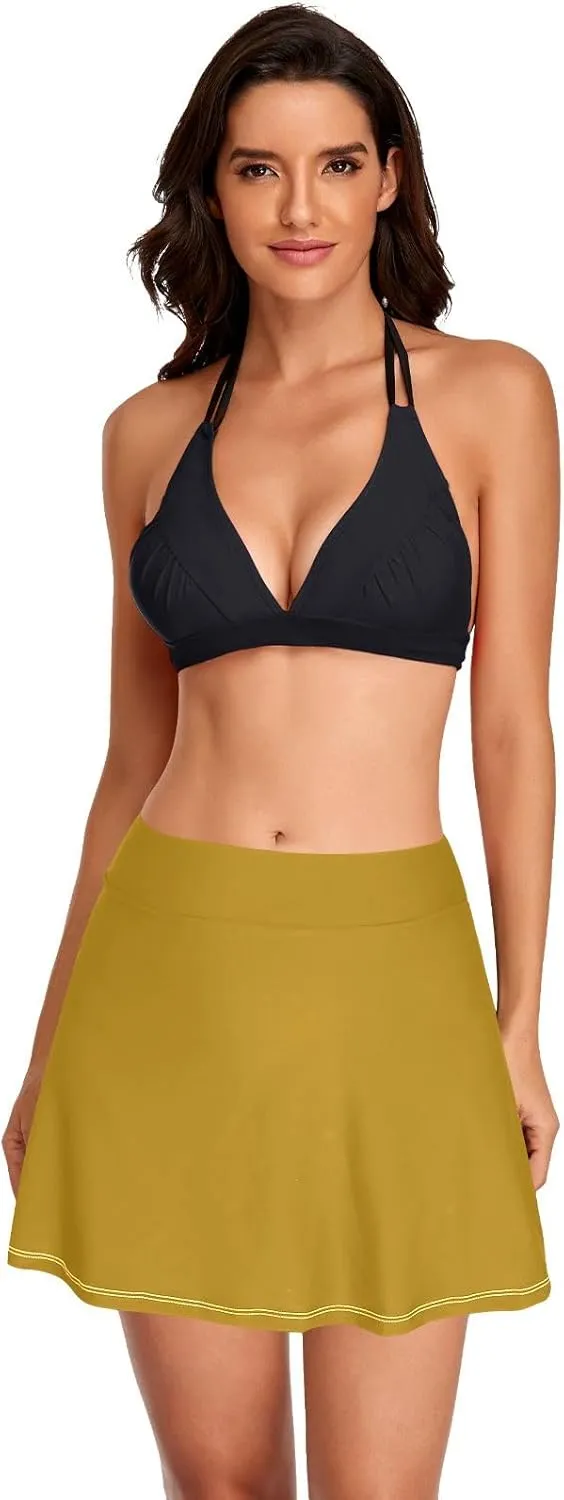 ODAWA Alice Blue Swim Skirt Women's Swim Skirt with Pocket Swim Skirts for Women
