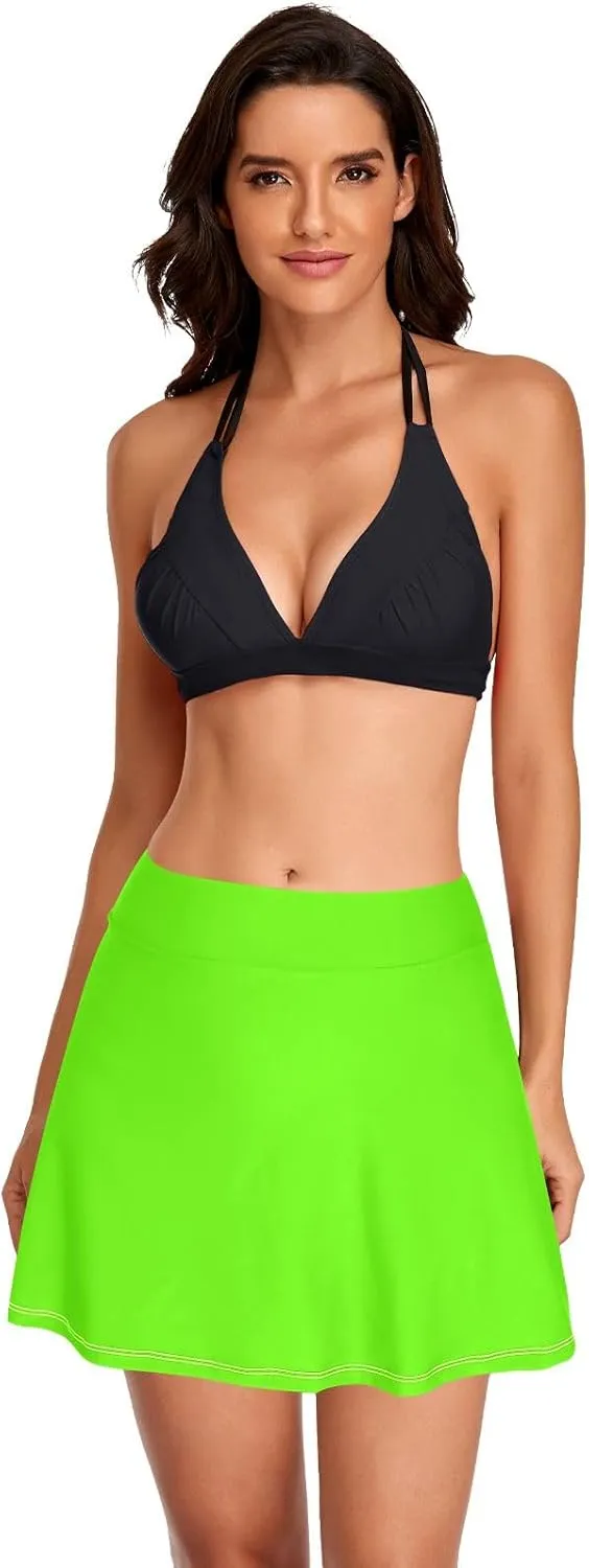 ODAWA Alice Blue Swim Skirt Women's Swim Skirt with Pocket Swim Skirts for Women