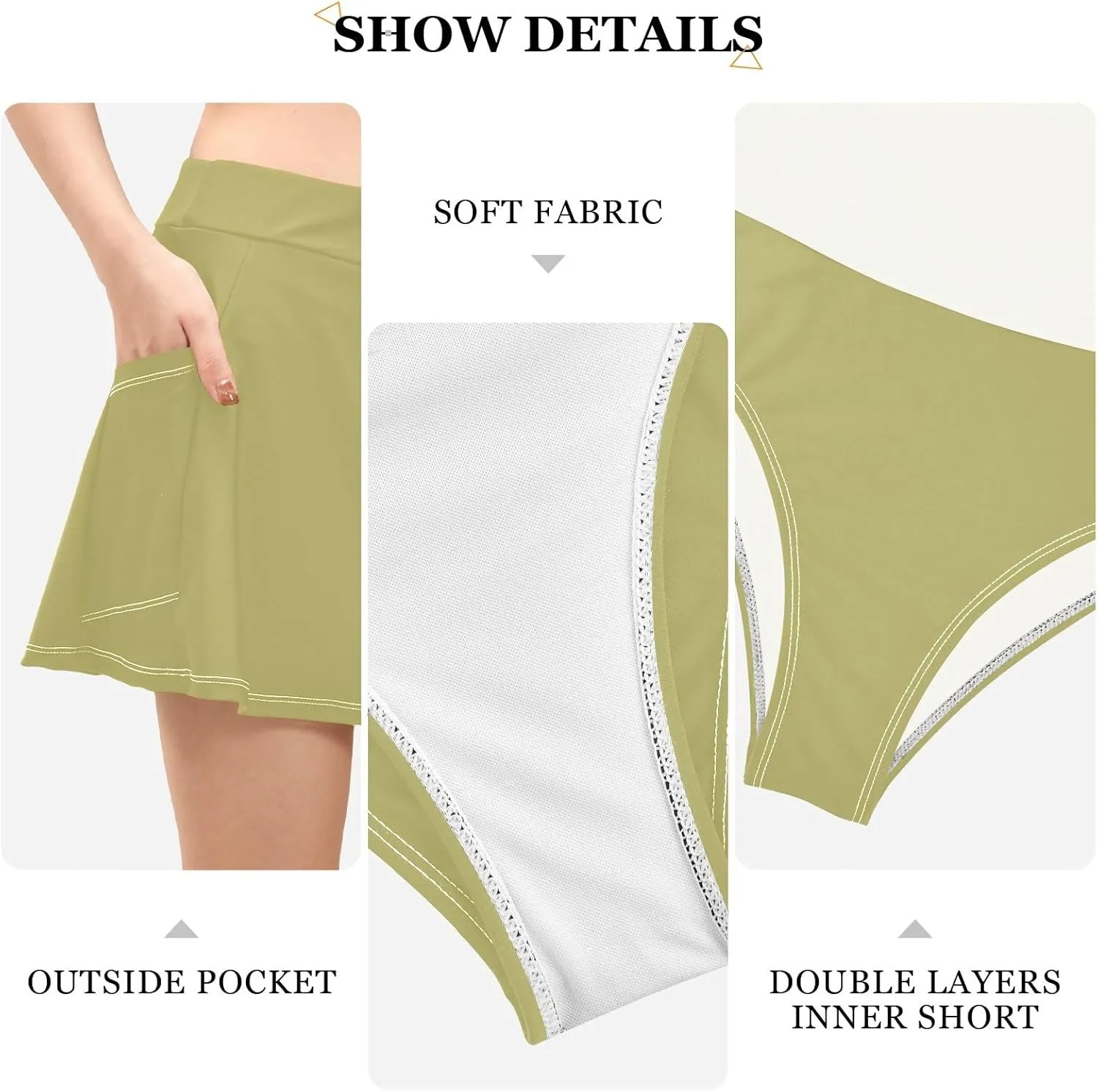 ODAWA Alice Blue Swim Skirt Women's Swim Skirt with Pocket Swim Skirts for Women