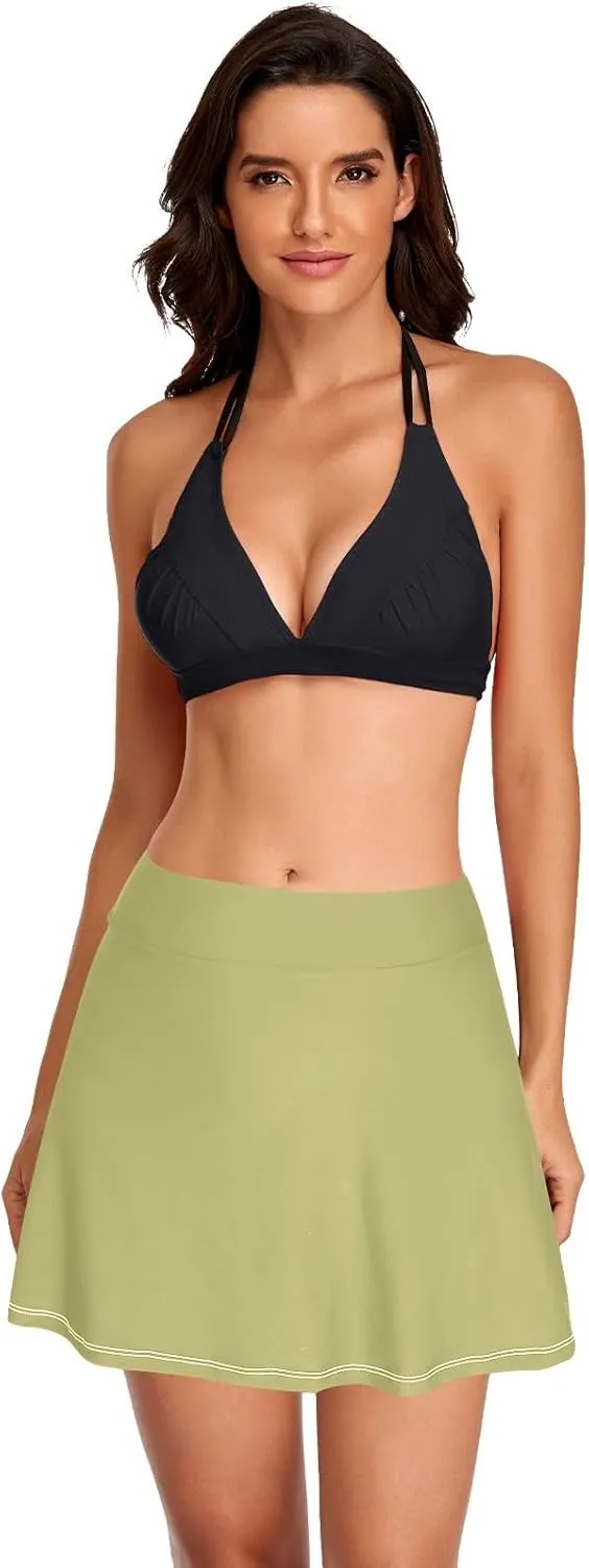 ODAWA Alice Blue Swim Skirt Women's Swim Skirt with Pocket Swim Skirts for Women