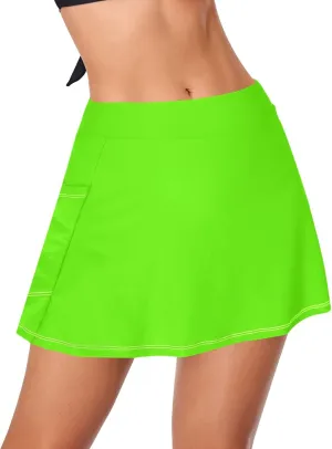 ODAWA Alice Blue Swim Skirt Women's Swim Skirt with Pocket Swim Skirts for Women