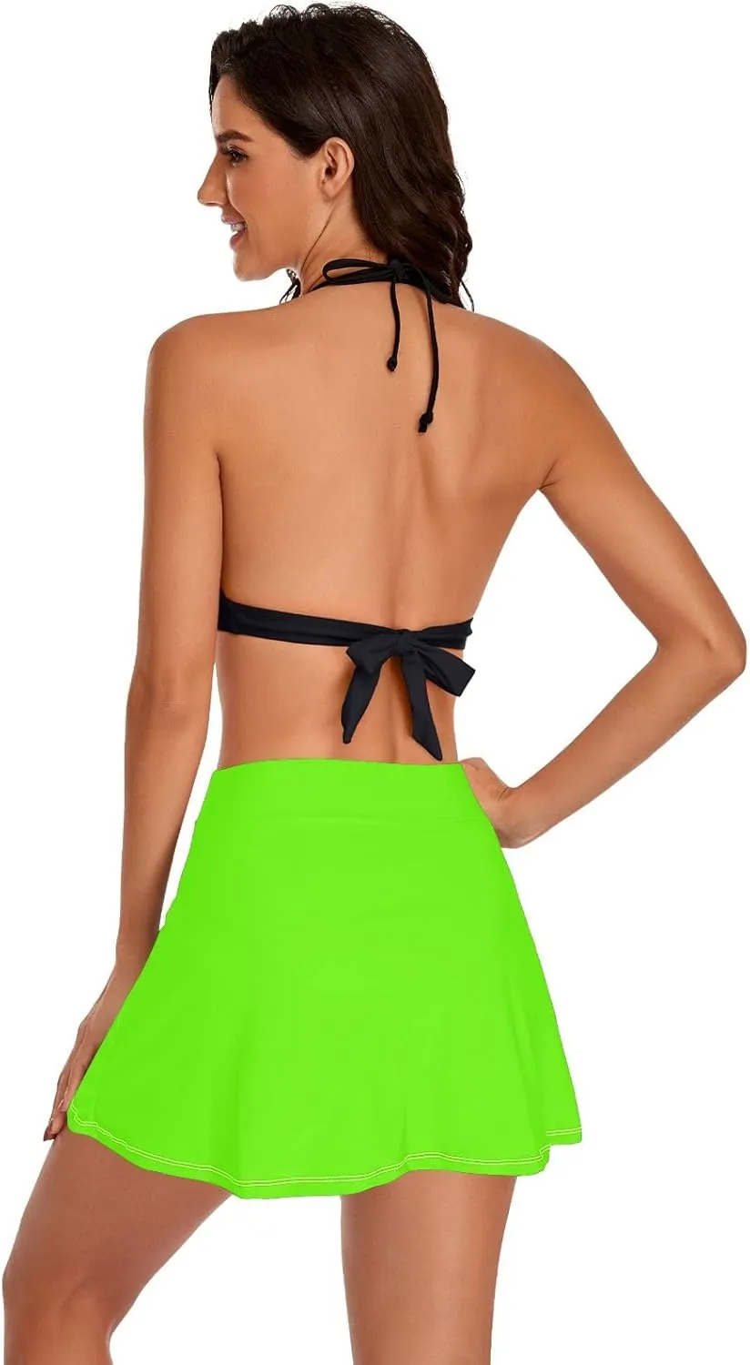 ODAWA Alice Blue Swim Skirt Women's Swim Skirt with Pocket Swim Skirts for Women
