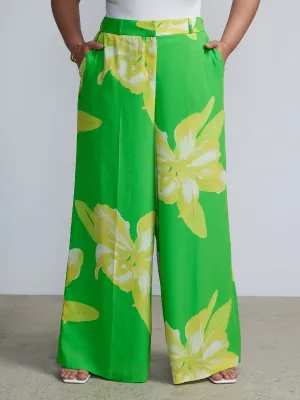 Plus Super Wide High Rise Floral Palazzo Pants