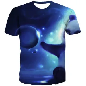 Psychedelic T-shirt Men Abstract T-shirts 3d Galaxy Tshirts Cool Blue Tshirts Novelty Hip Hop T shirts Funny Short Sleeve