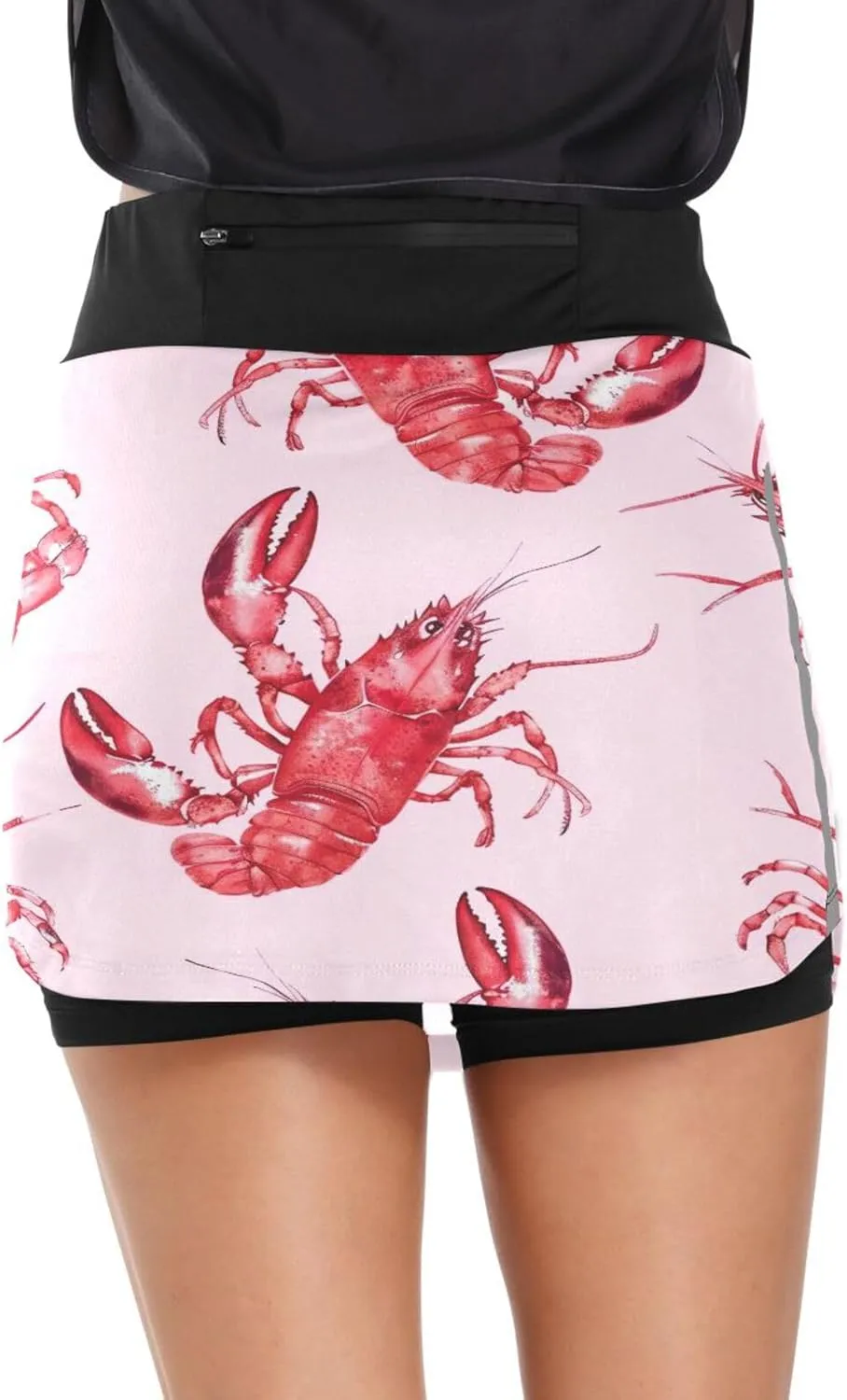 Red Lobster Athletic Skorts for Women with Pockets High Waist Skirt for Running Tennis Golf Workout