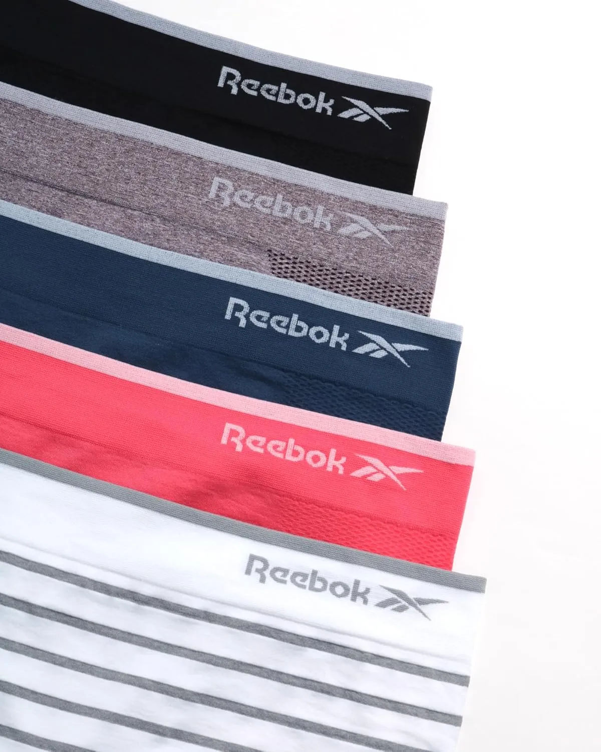 Reebok Women's Boy Shorts Underwear - 5 Pack Stretch Performance Boyshort Panties - Seamless Underwear for Women (S-XXL)