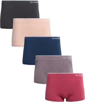 Reebok Women's Boy Shorts Underwear - 5 Pack Stretch Performance Boyshort Panties - Seamless Underwear for Women (S-XXL)