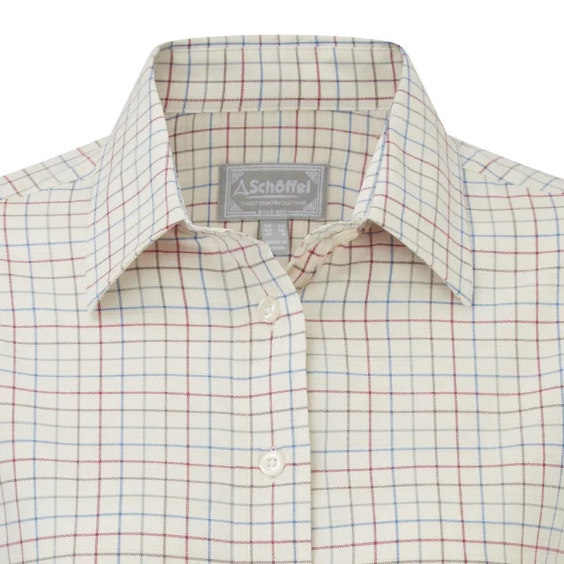Schoffel Ladies Ashley Tattersall Shirt - Grey/Chilli/Mole/Cobalt