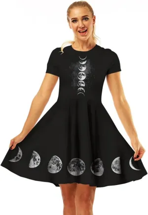 Sister Amy Women's Galaxy Printed Elastic Round Neck Sleeveless Shaping Camisole Skater