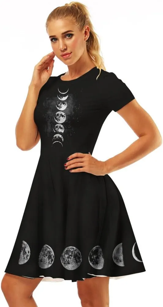 Sister Amy Women's Galaxy Printed Elastic Round Neck Sleeveless Shaping Camisole Skater