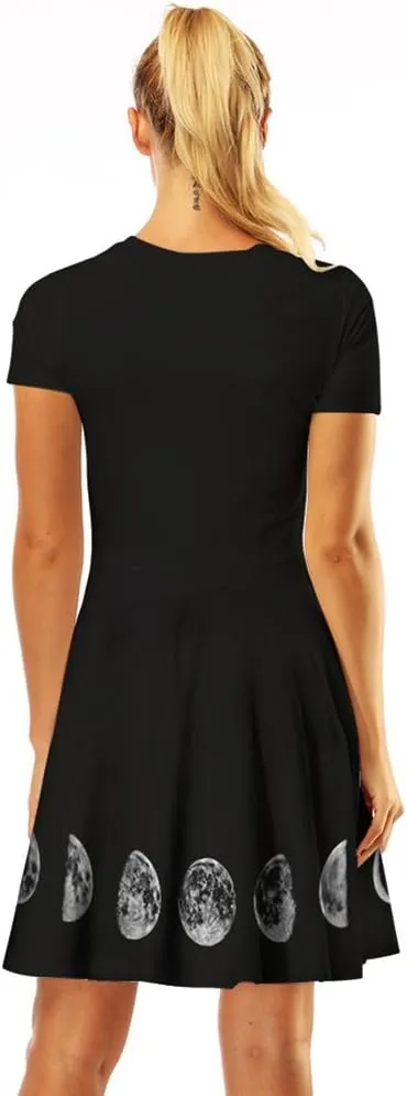 Sister Amy Women's Galaxy Printed Elastic Round Neck Sleeveless Shaping Camisole Skater