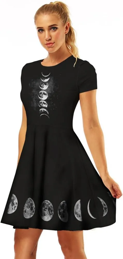 Sister Amy Women's Galaxy Printed Elastic Round Neck Sleeveless Shaping Camisole Skater