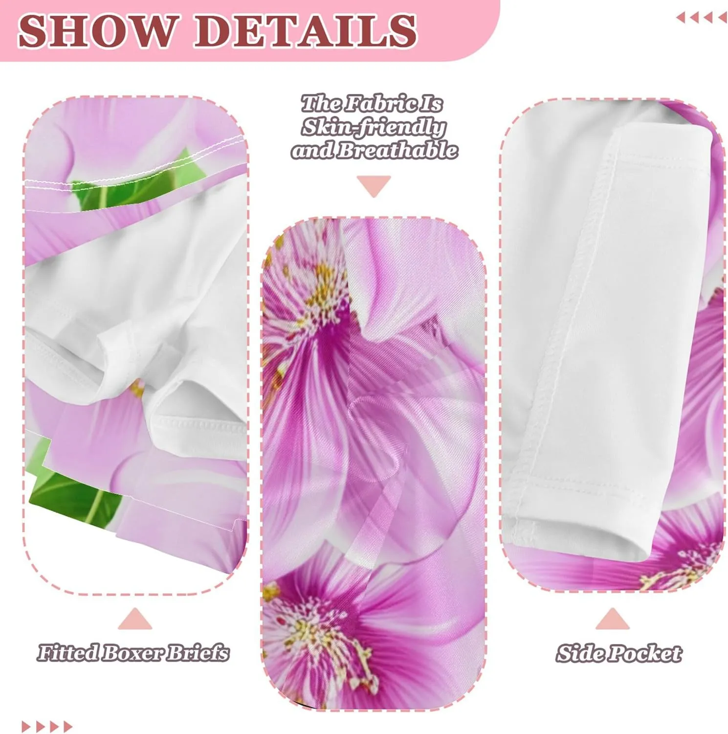Tennis Skirts for Kids Pink Flowers Green Leaves White Girls Skorts Athletic Shorts Casual Butterfly Skirt 4t