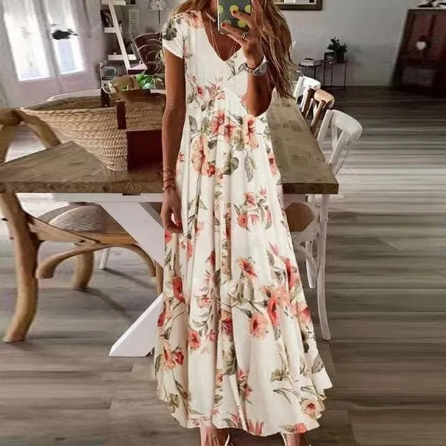 UNIBLU Soft Ruffles Pleats Butterfly Sleeve V-Neck Tassel Hollow-Out Dress