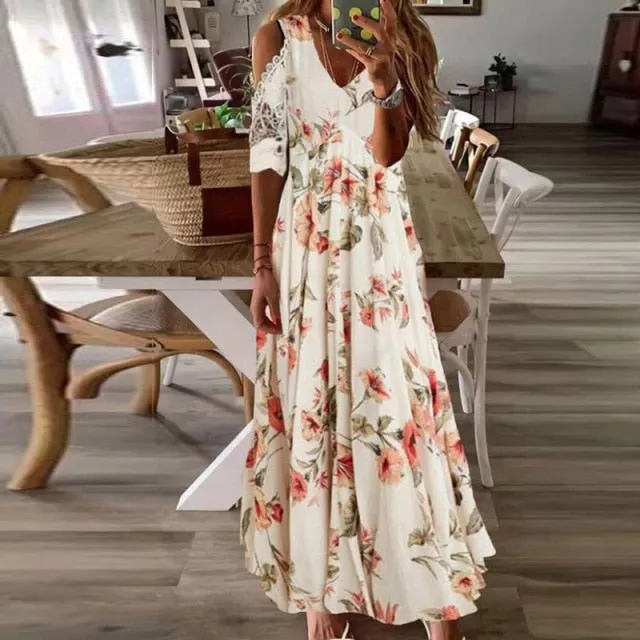 UNIBLU Soft Ruffles Pleats Butterfly Sleeve V-Neck Tassel Hollow-Out Dress