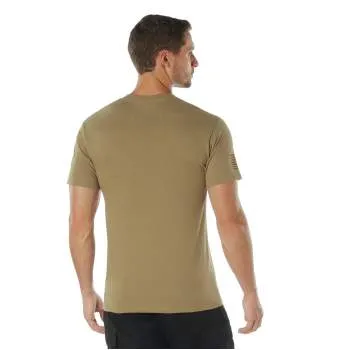 US Flag / USMC Eagle, Globe, & Anchor T Shirt - Coyote Brown