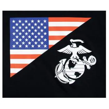US Flag / USMC Eagle, Globe, & Anchor T Shirt - Coyote Brown