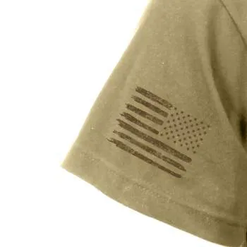 US Flag / USMC Eagle, Globe, & Anchor T Shirt - Coyote Brown