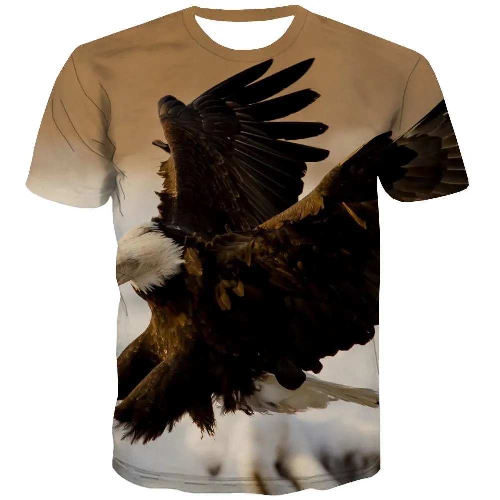USA T shirts Men Animal Shirt Print Raptor T-shirts Graphic Fly Tshirt Anime Eagle Tshirts Cool