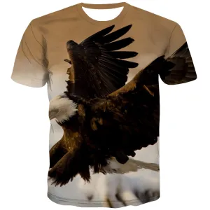 USA T shirts Men Animal Shirt Print Raptor T-shirts Graphic Fly Tshirt Anime Eagle Tshirts Cool