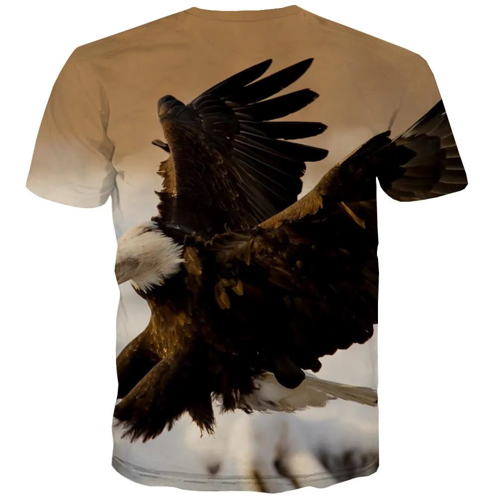 USA T shirts Men Animal Shirt Print Raptor T-shirts Graphic Fly Tshirt Anime Eagle Tshirts Cool