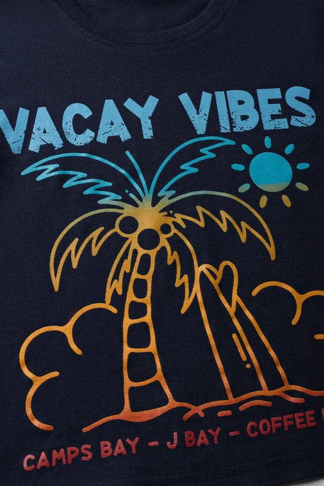 Vacay Vibes Short Sleeve T-Shirt Navy