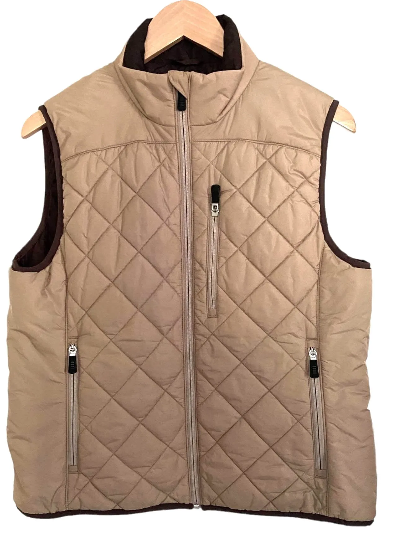 Warm Autumn Tan Quilted Puffer Vest