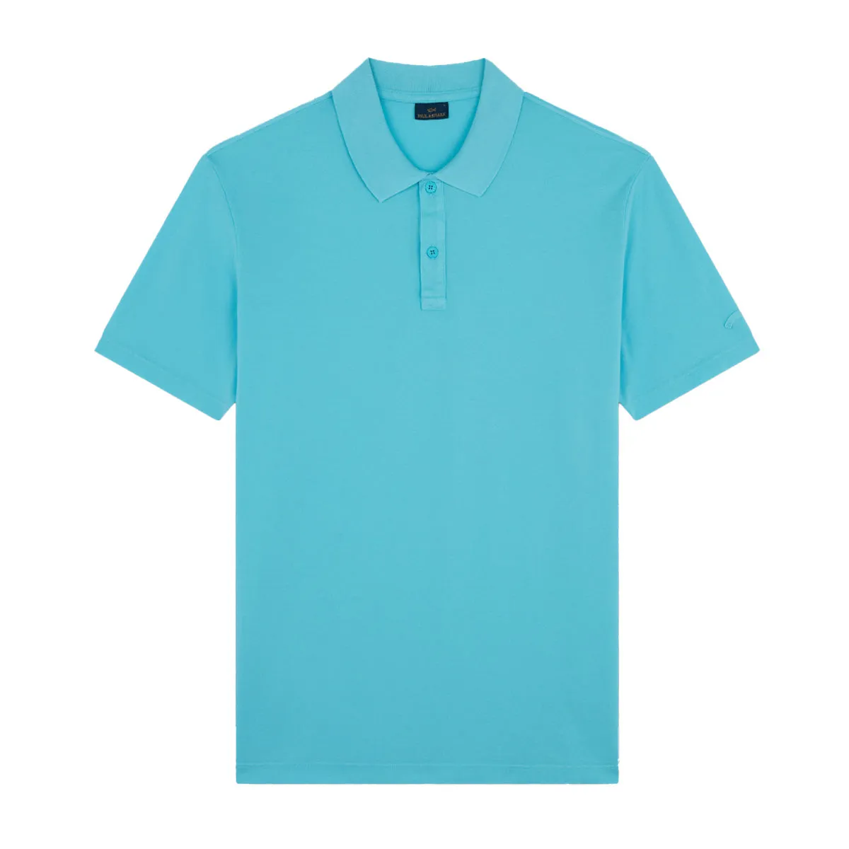 Washed Turquoise Cotton Piqué Polo Shirt
