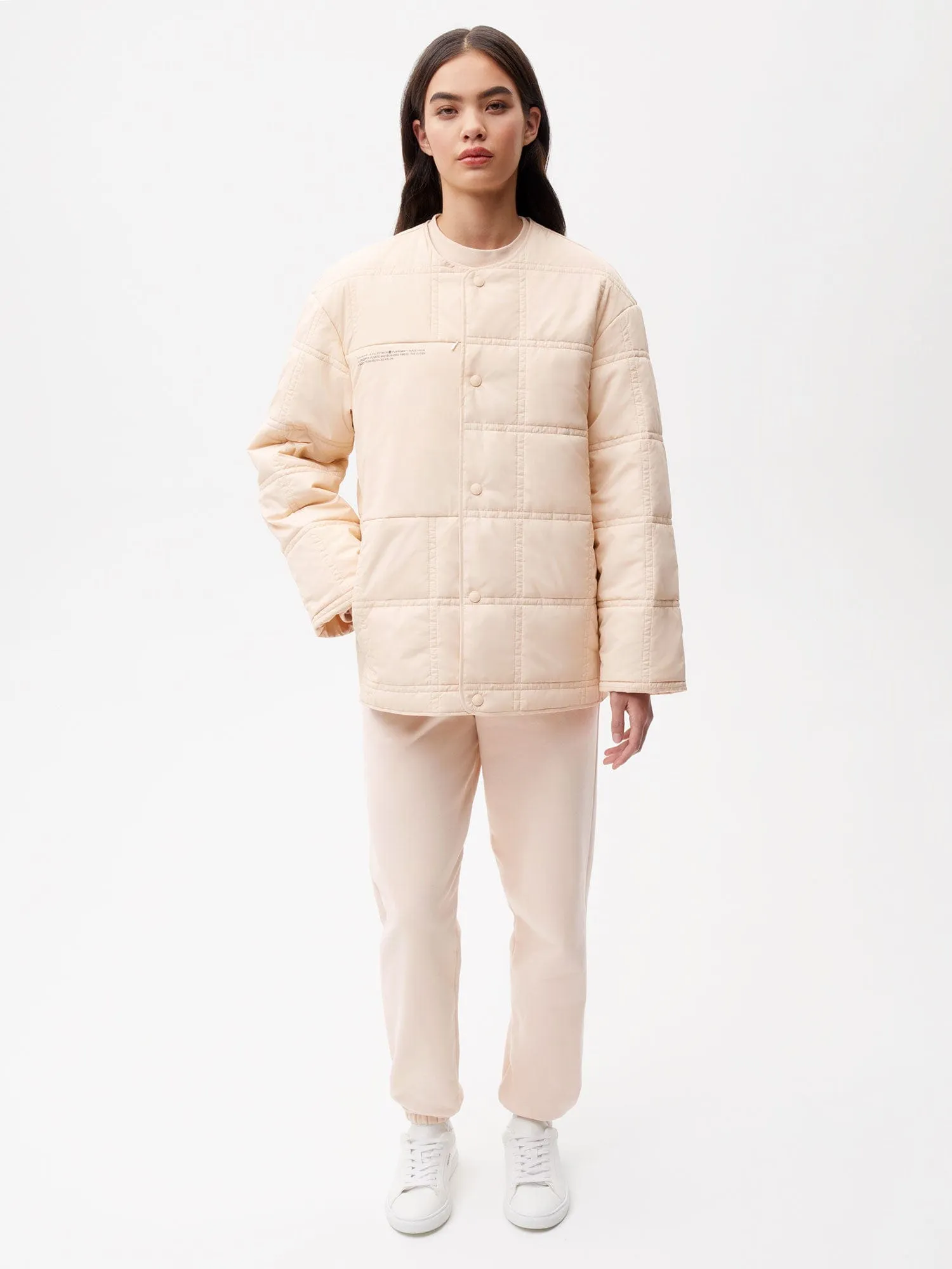 Womens Flower-Warmth Quilted Collarless Jacketsand