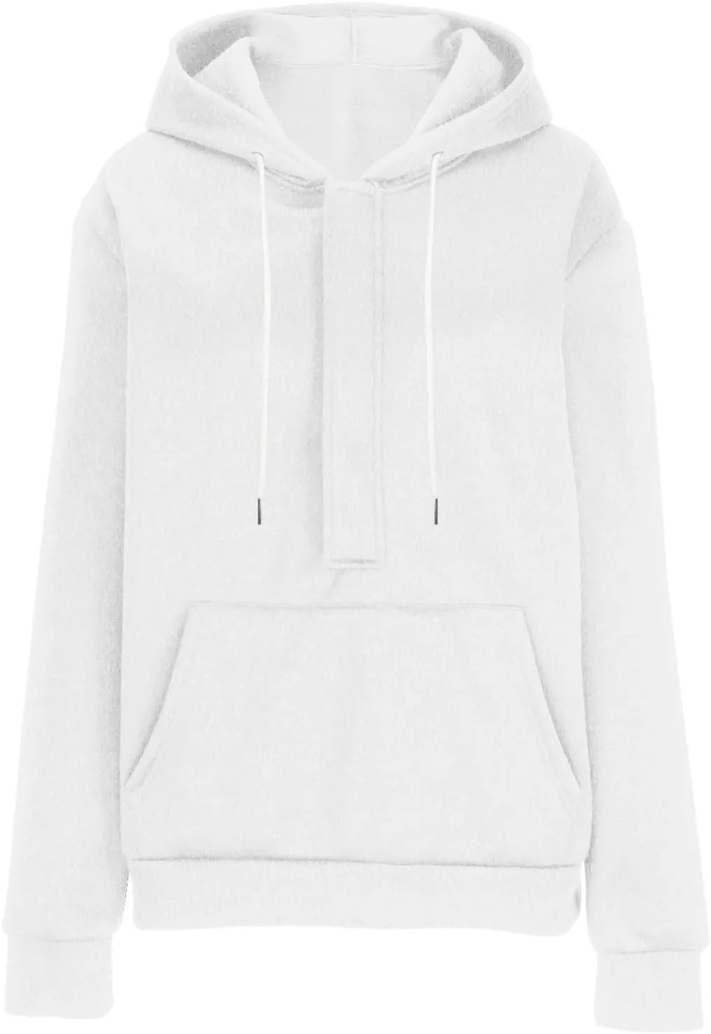Womens Oversize Hoodies Basic Solid Sweatshirts Long Sleeve Half Zip Collar Drawstring Pullover with Kangaroo Pockets