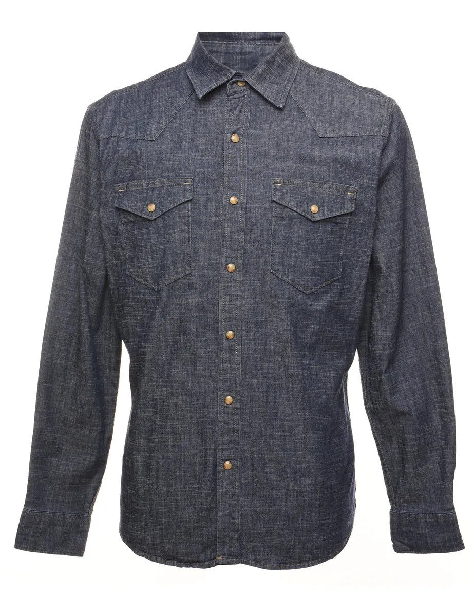 Wrangler Dark Wash Denim Shirt - M