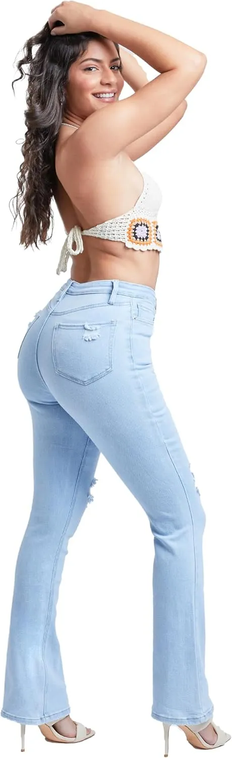 YMI Women's Junior Vintage Dream High-Rise Flare Jeans