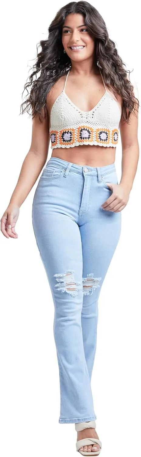 YMI Women's Junior Vintage Dream High-Rise Flare Jeans