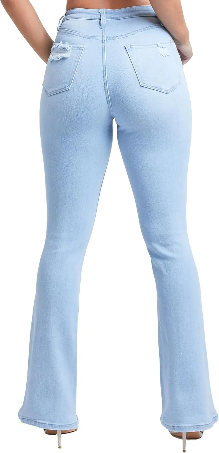 YMI Women's Junior Vintage Dream High-Rise Flare Jeans